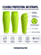 Honeycomb Padded Soccer Shin Sleeves with EVA Protection