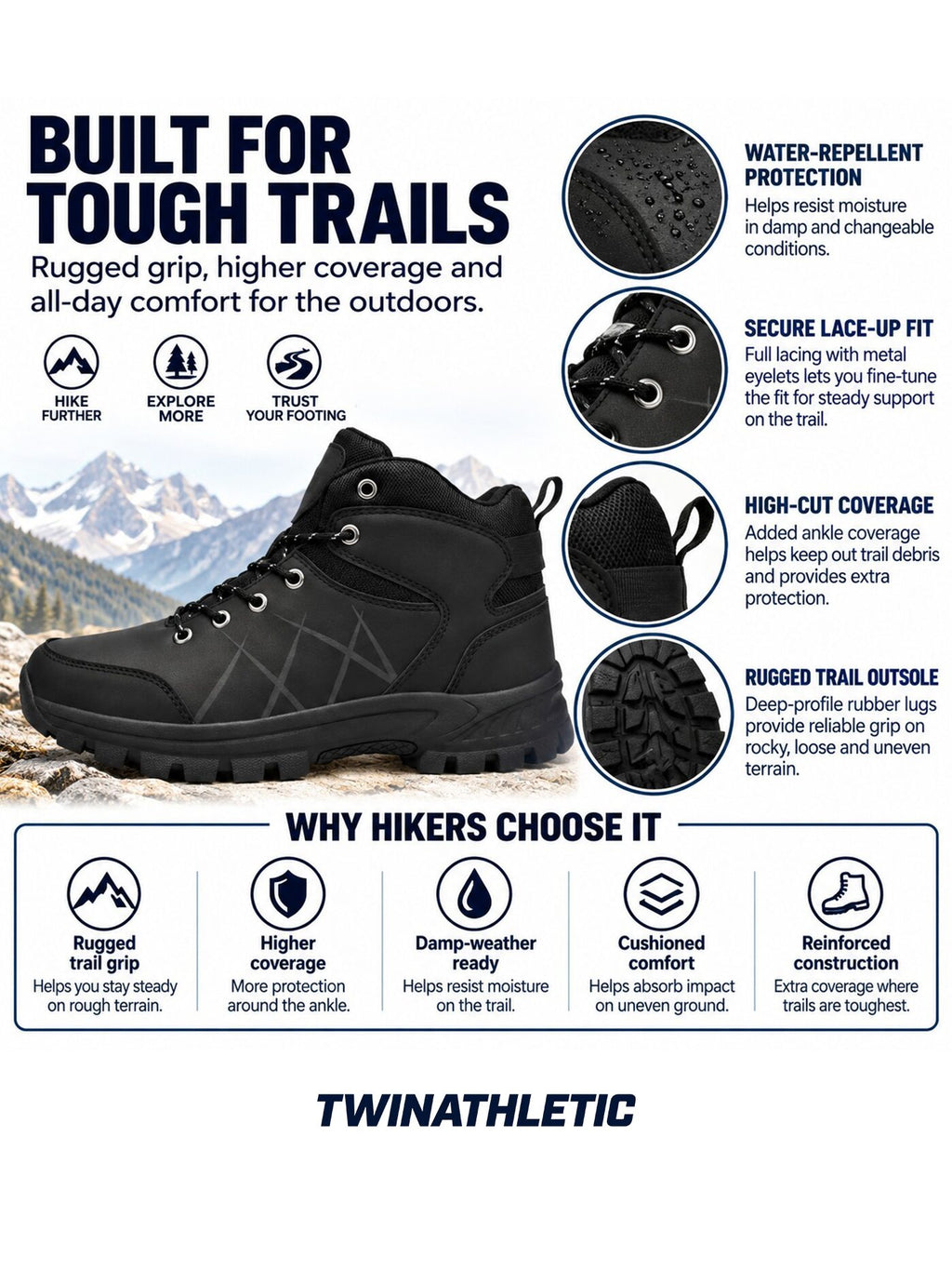 High-Cut Trail Hiking Boots