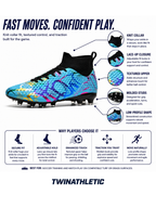 Soccer Cleats with Knit Collar and Textured Upper
