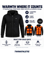 17-Zone Heated Full-Zip Hoodie