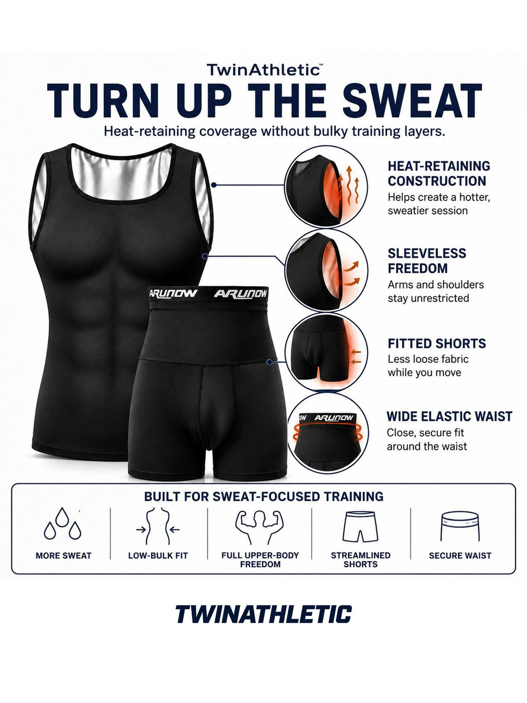 Men's Sweat-Enhancing Training Tank & Shorts Set