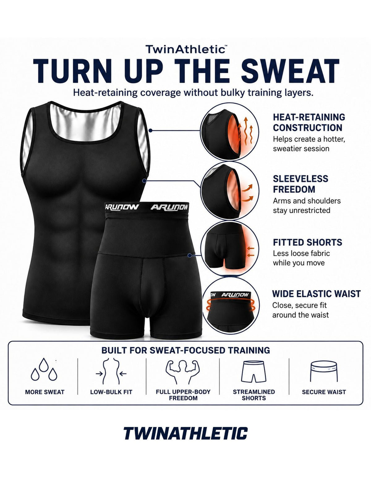 Men's Sweat-Enhancing Training Tank & Shorts Set