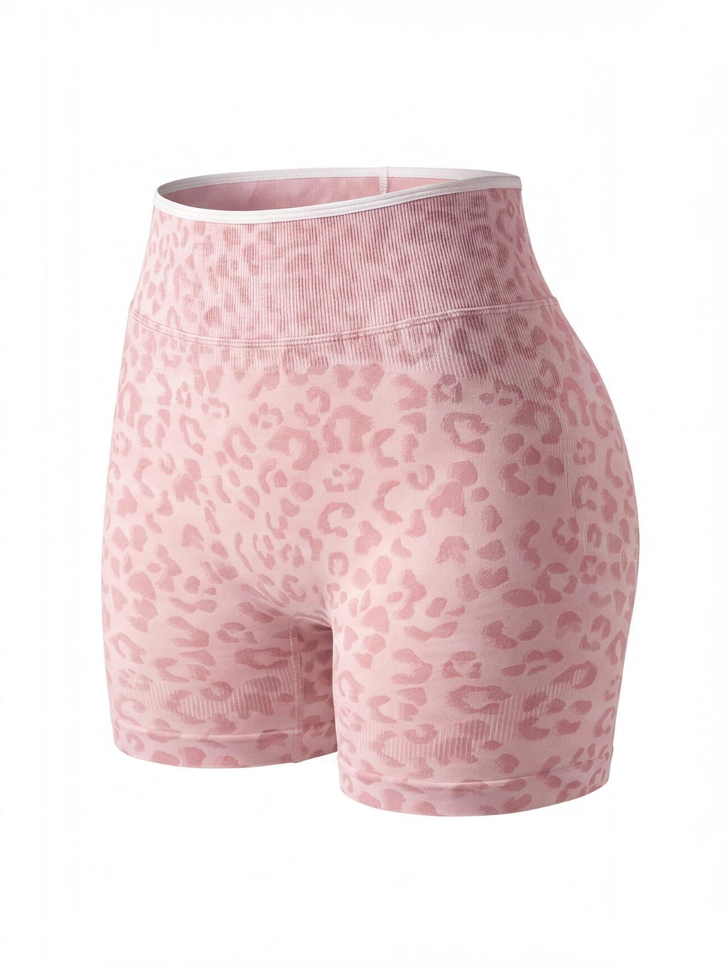 High-Waisted Leopard Scrunch Workout Shorts