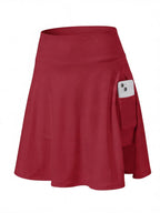 High-Waisted Pocket Skort with Built-In Shorts