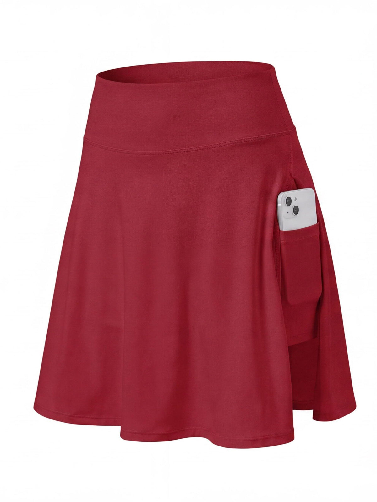 High-Waisted Pocket Skort with Built-In Shorts