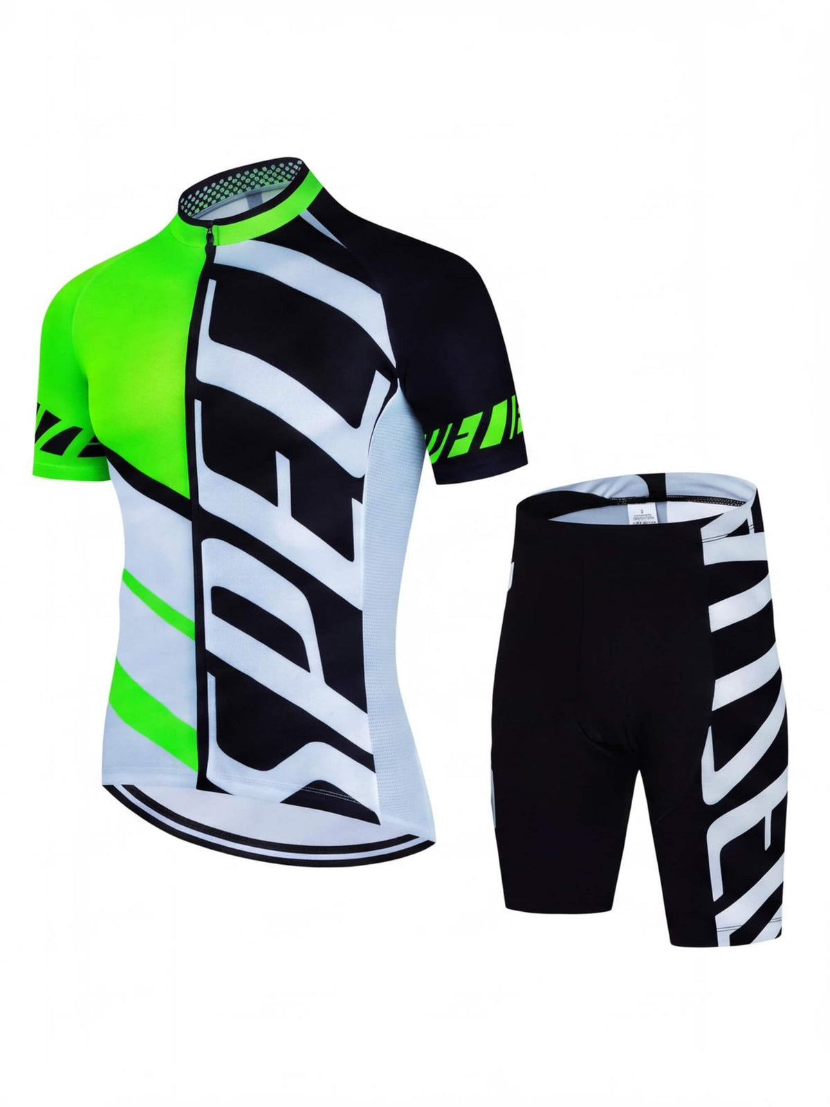 Men’s Cycling Jersey and Bib Shorts Set with Padded Seat