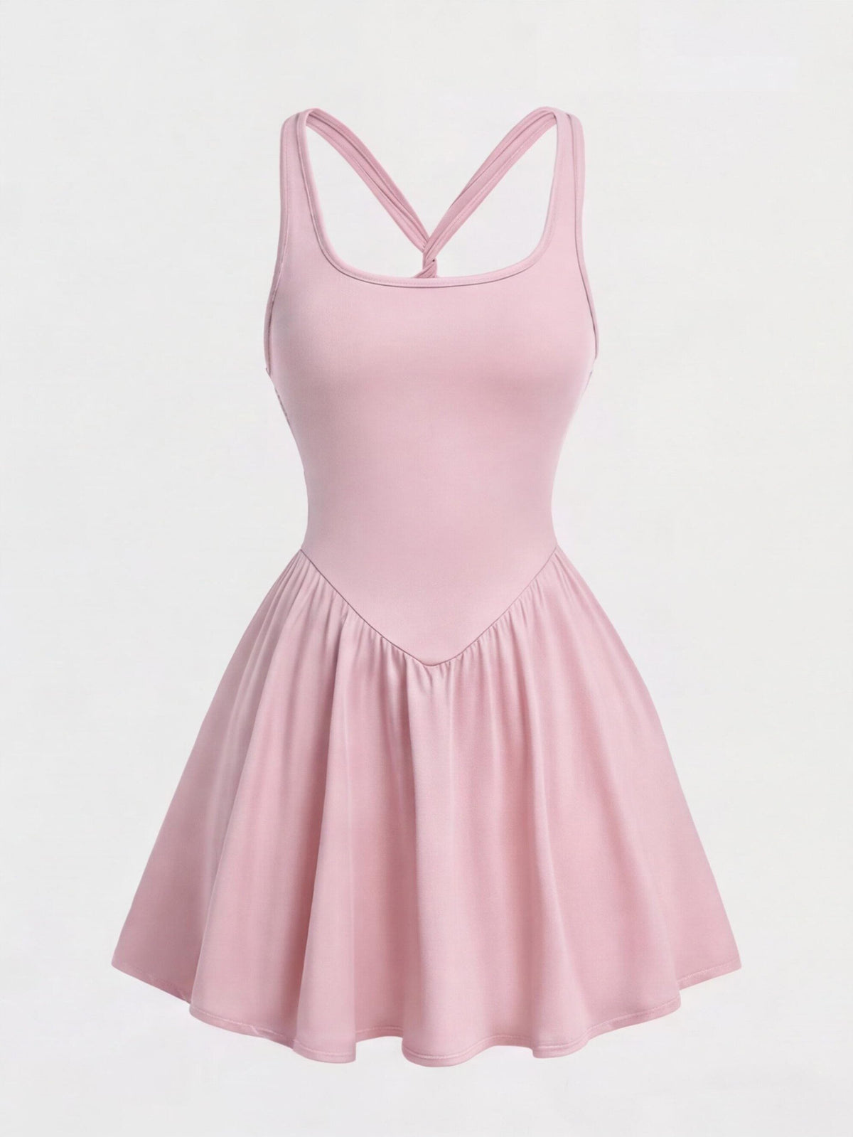 Cross-Back Sports Dress with Side Pocket