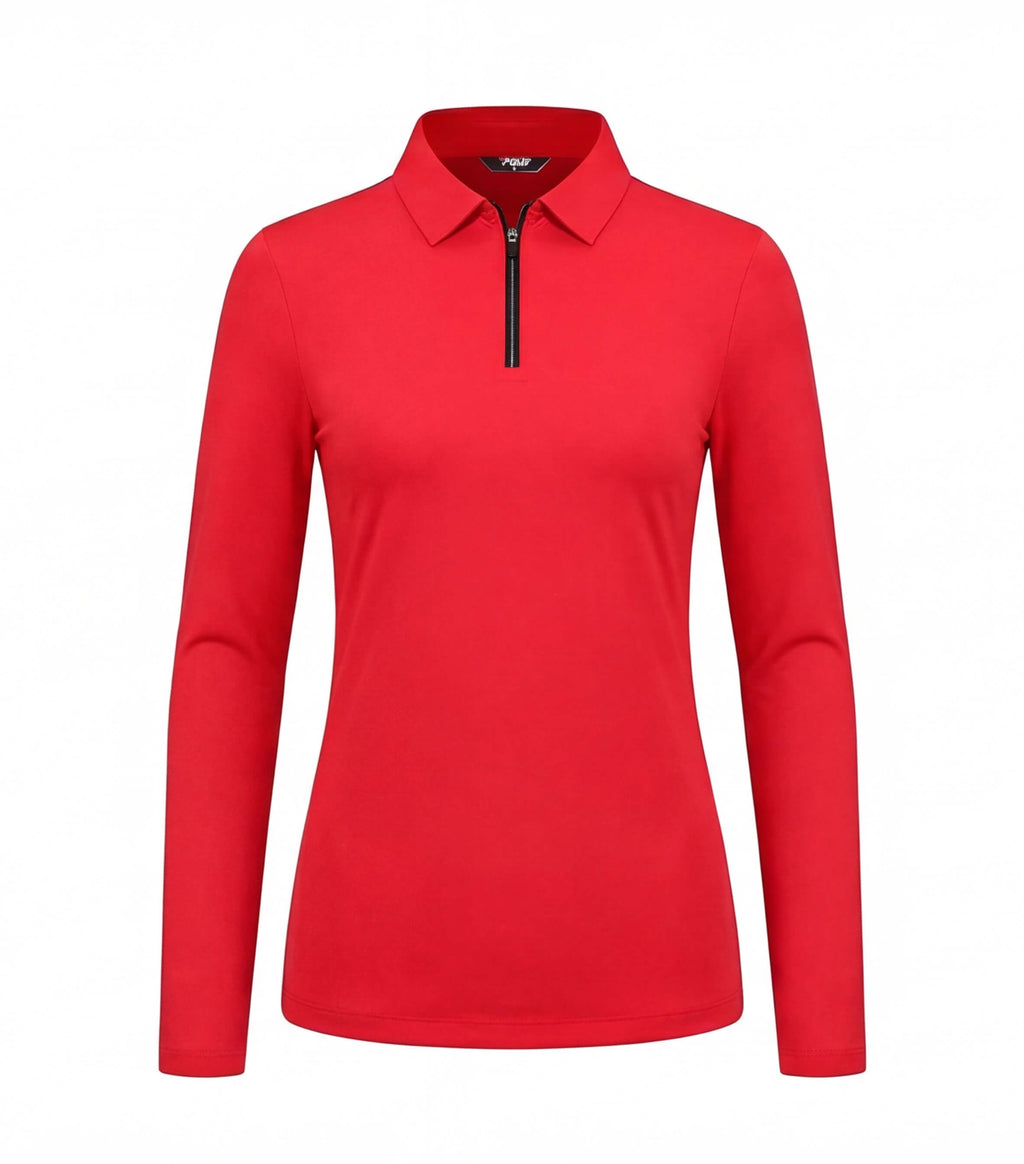 Women’s Long Sleeve Golf Polo with Half-Zip Collar