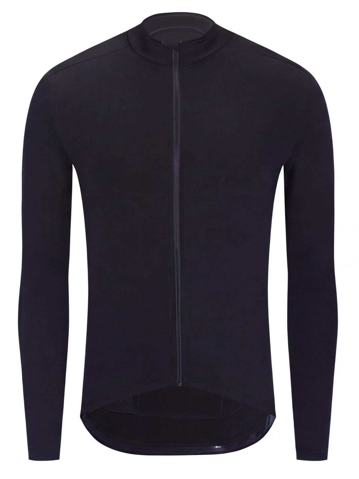 Cold-Weather Cycling Jersey with High Collar and Drop Hem