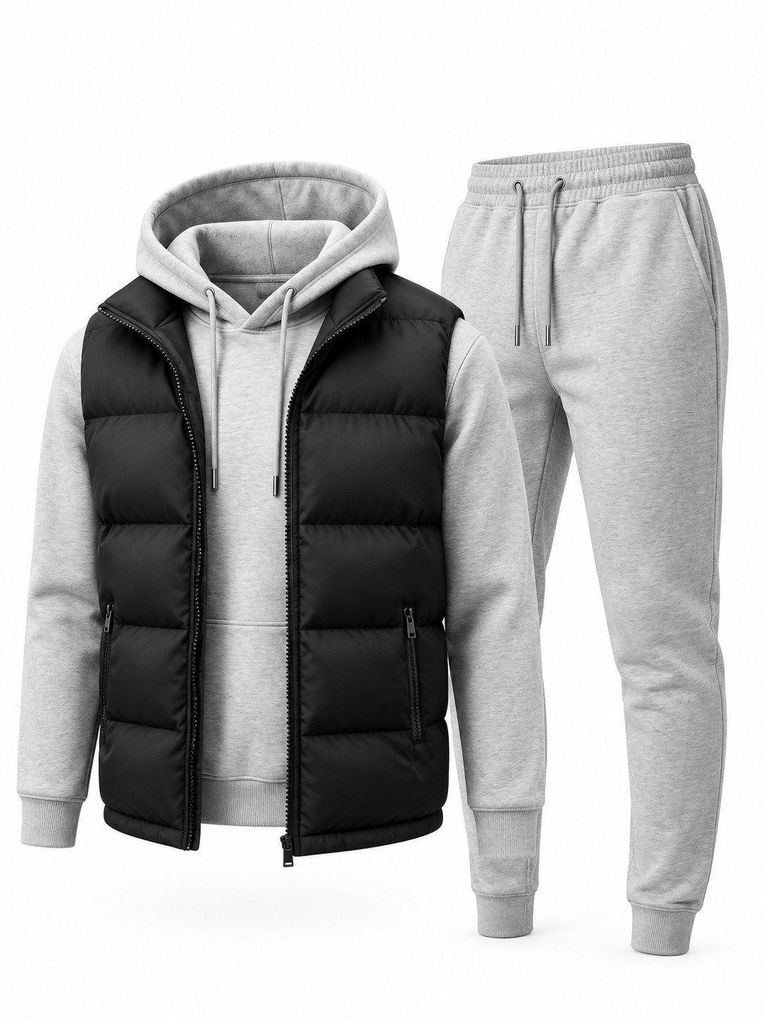 3-Piece Hoodie, Joggers & Puffer Vest Set