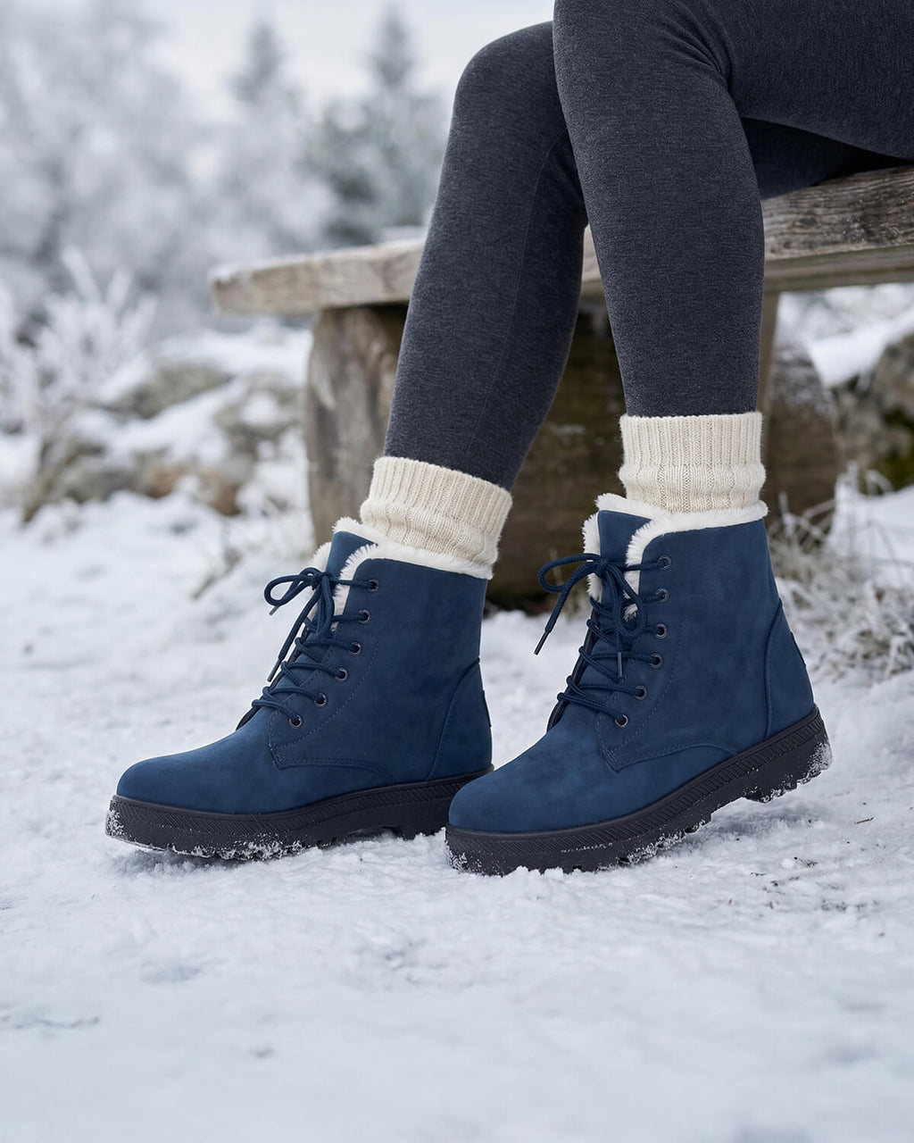 Lace-Up Winter Ankle Boots with Soft Lining