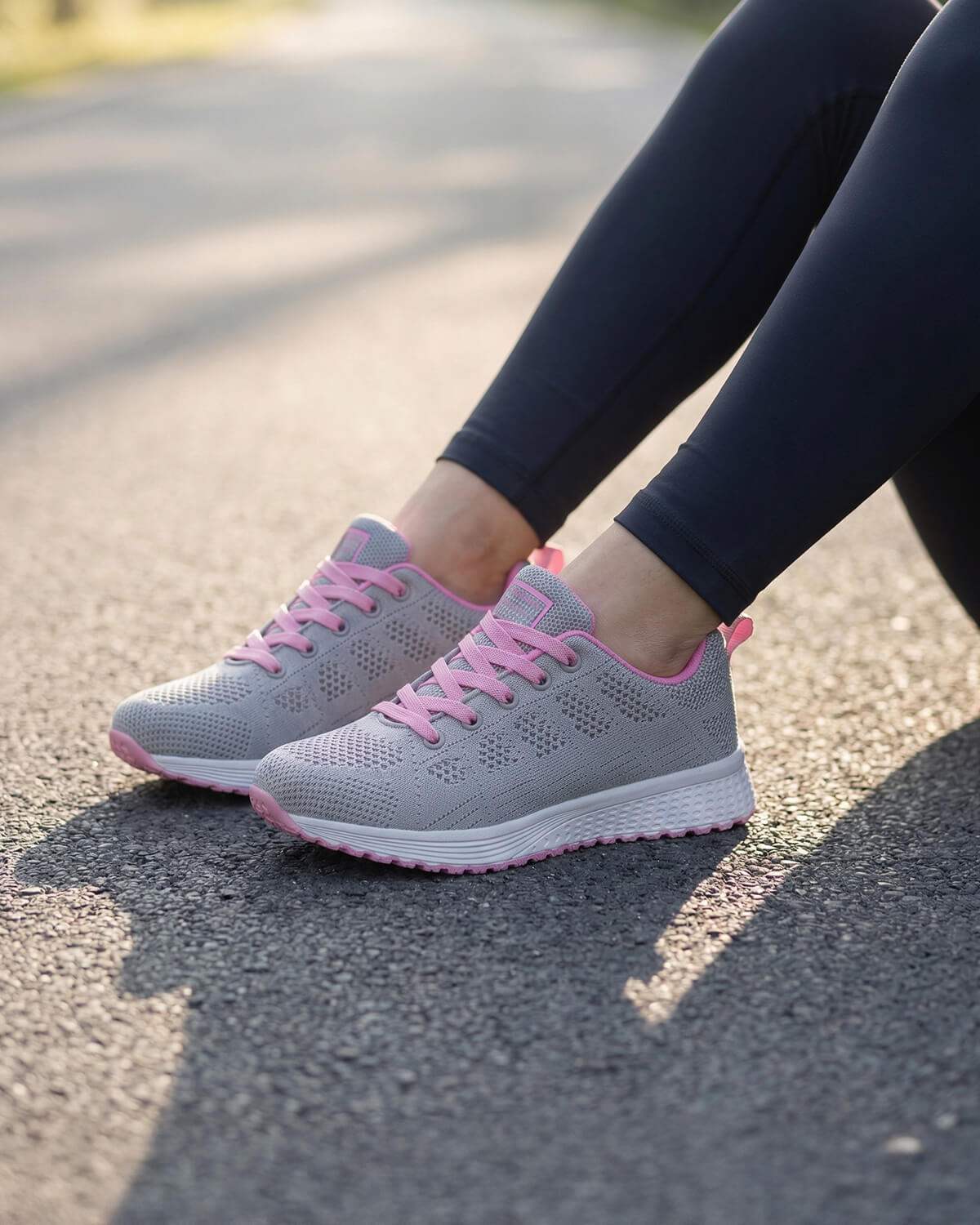 Women’s Lightweight Knit Training Sneakers with Lace-Up Fit