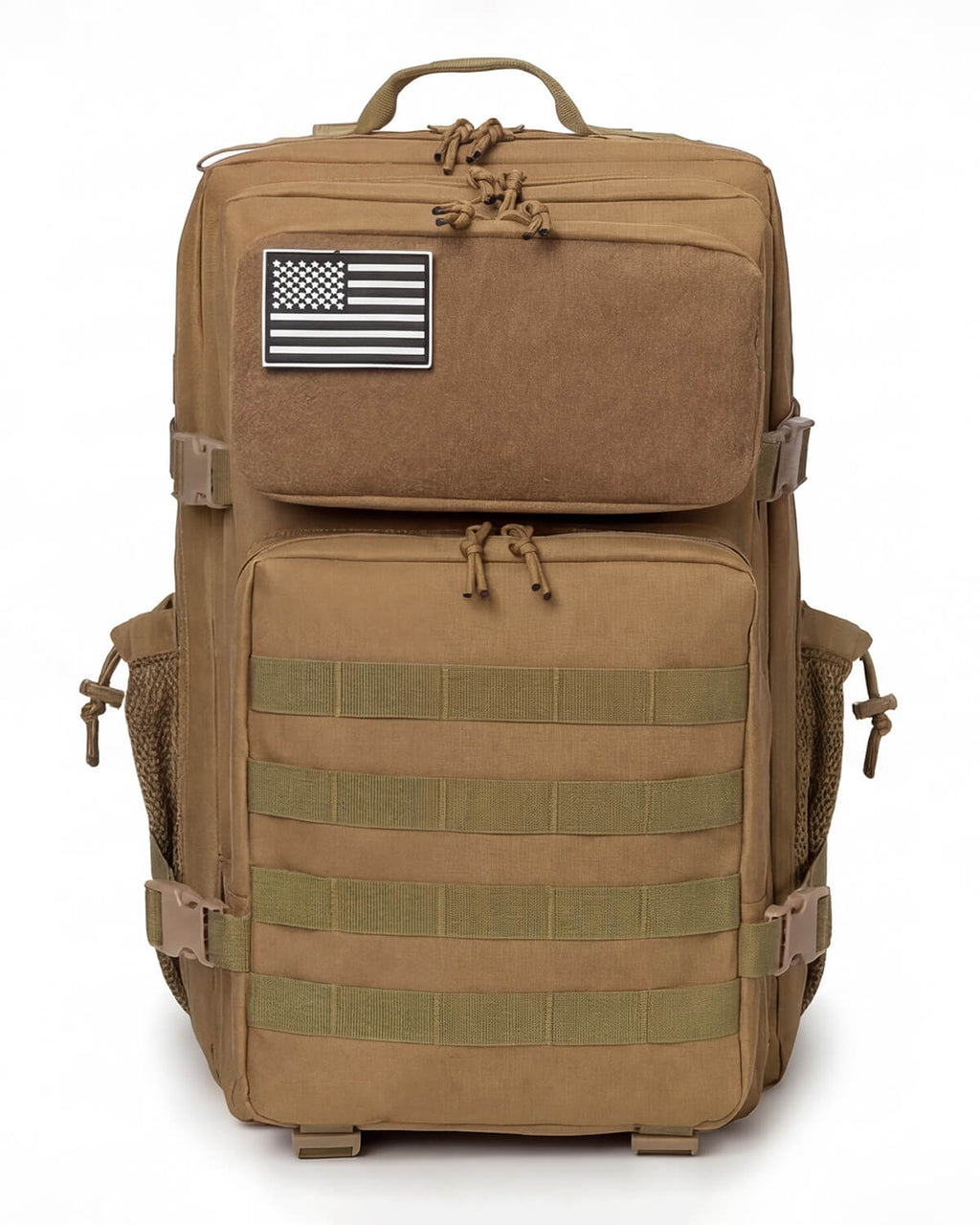 Tactical-Style Backpack with MOLLE Webbing and Patch Panel