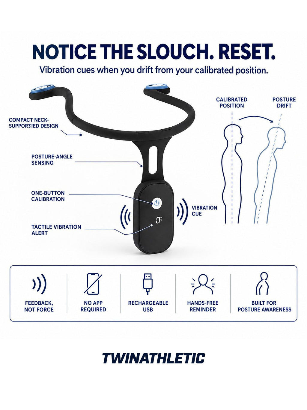 Rechargeable Vibrating Posture Reminder