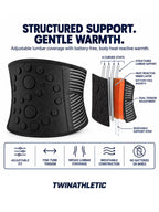 Adjustable Heat-Retaining Lumbar Support Belt