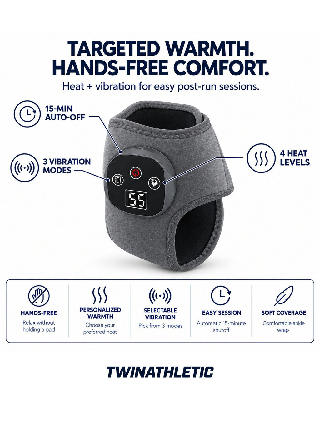 Heated Ankle Massager Wrap with Vibration