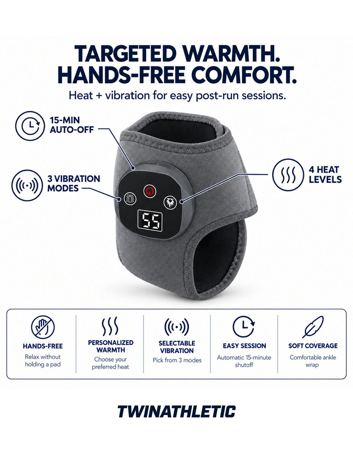 Heated Ankle Massager Wrap with Vibration
