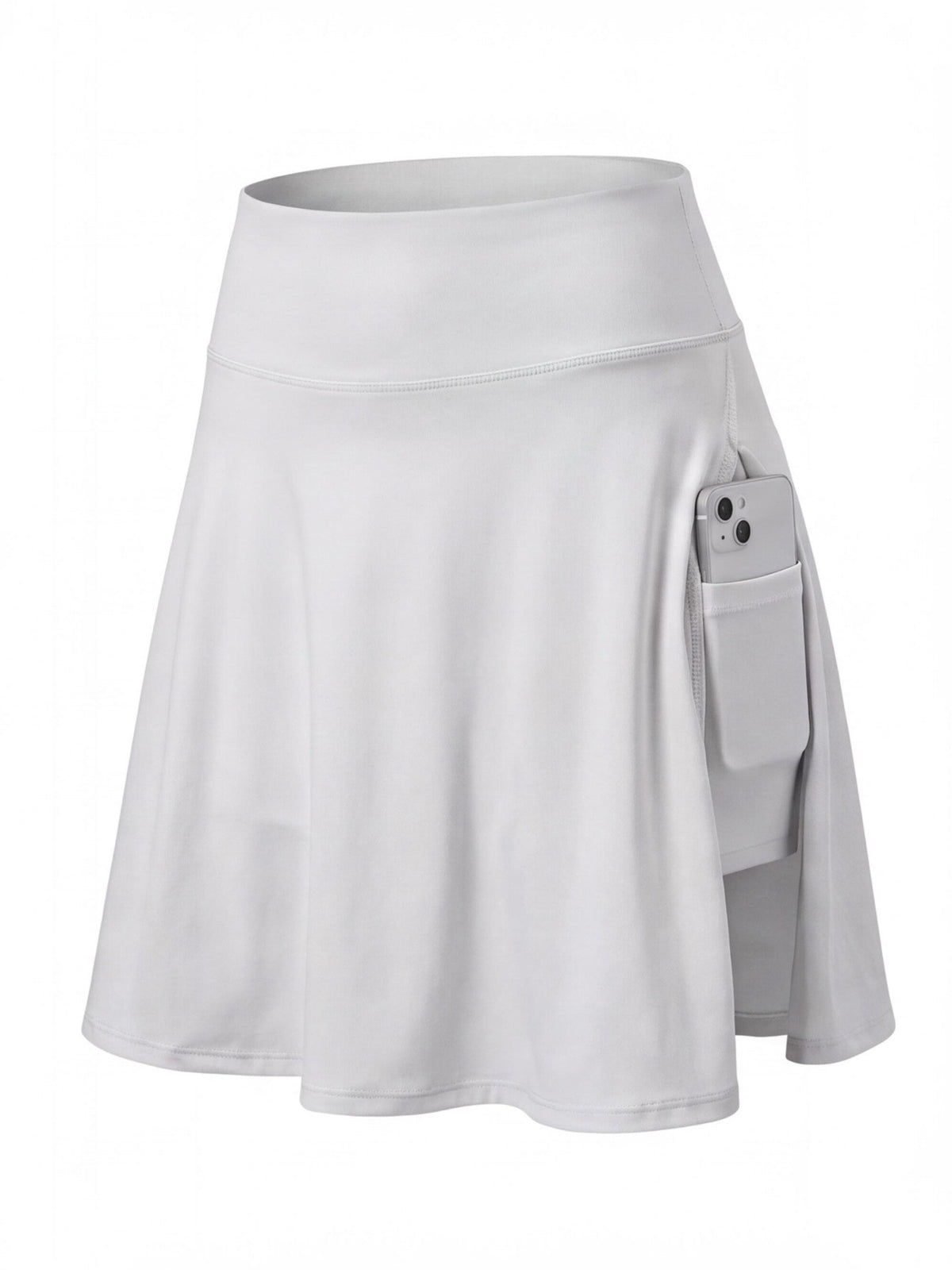 High-Waisted Pocket Skort with Built-In Shorts