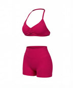 Women’s Gym Set One-Shoulder Bra and Shorts