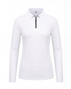 Women’s Long Sleeve Golf Polo with Half-Zip Collar