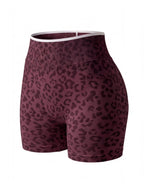 High-Waisted Leopard Scrunch Workout Shorts