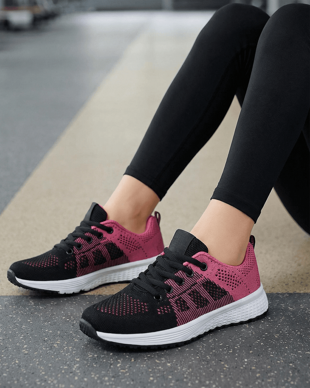 Women’s Lightweight Lace-Up Knit Training Shoes
