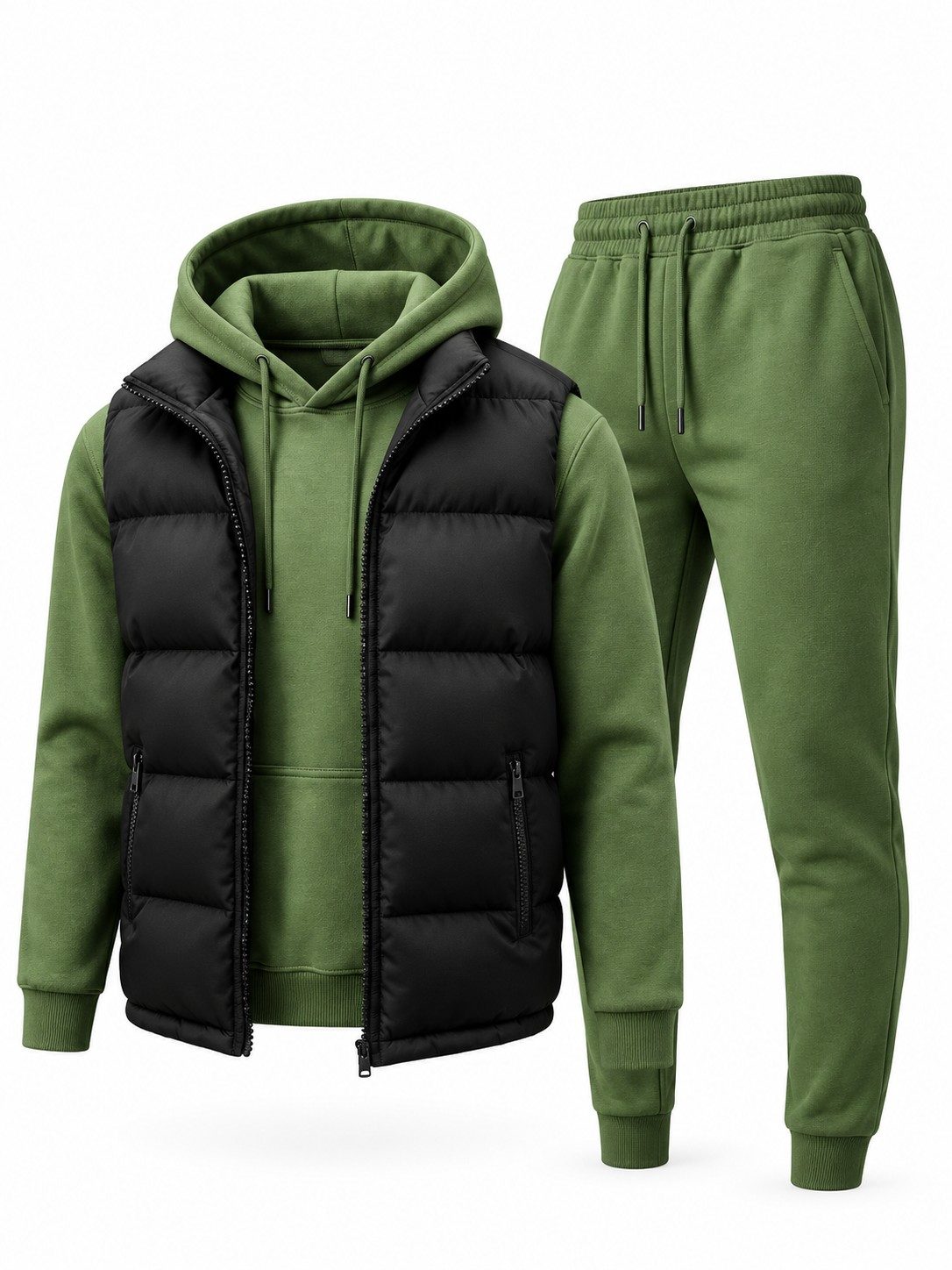 3-Piece Hoodie, Joggers & Puffer Vest Set