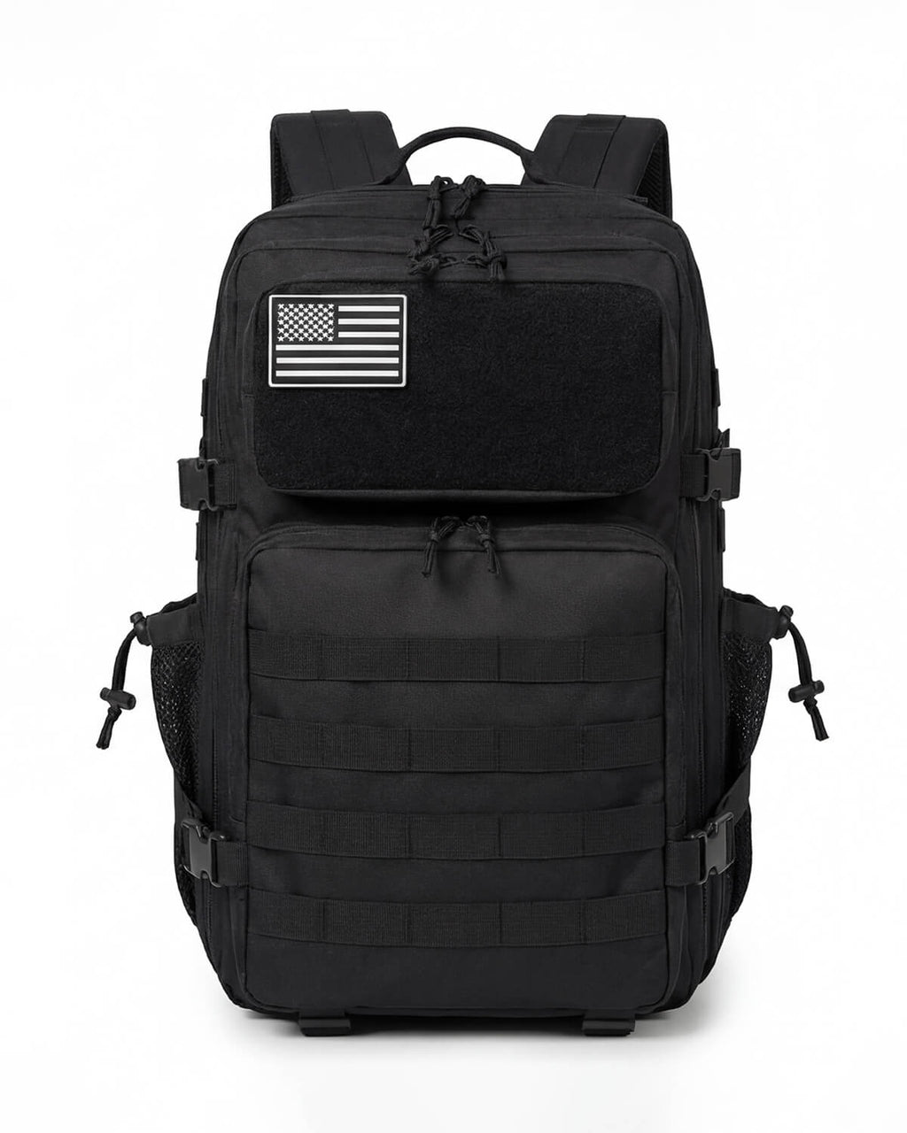 Tactical-Style Backpack with MOLLE Webbing and Patch Panel
