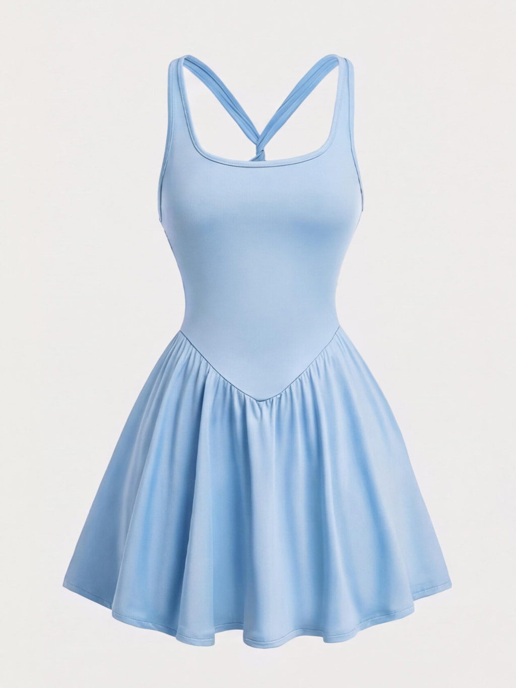 Cross-Back Sports Dress with Side Pocket