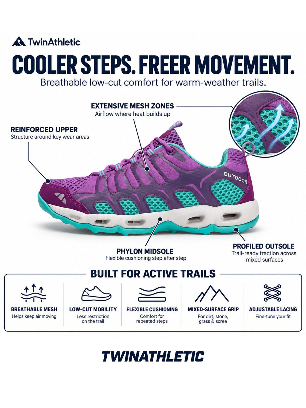 Breathable Mesh Trekking Shoes