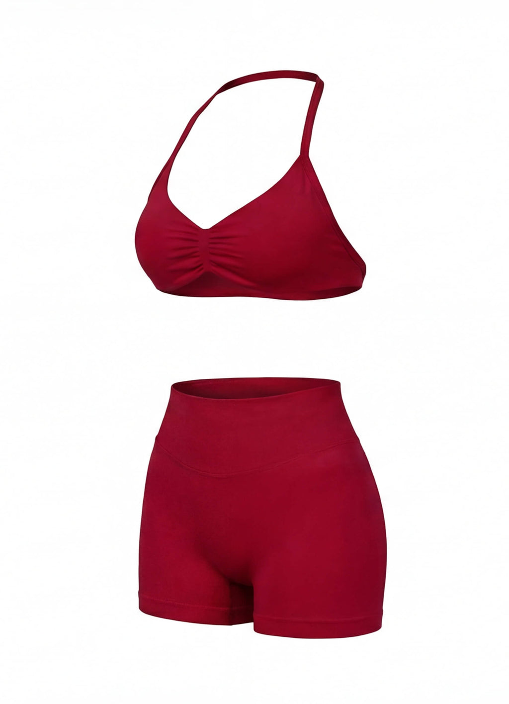 Women’s Gym Set One-Shoulder Bra and Shorts