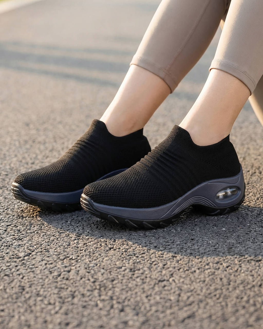 Slip-On Walking Shoes with Air Cushion