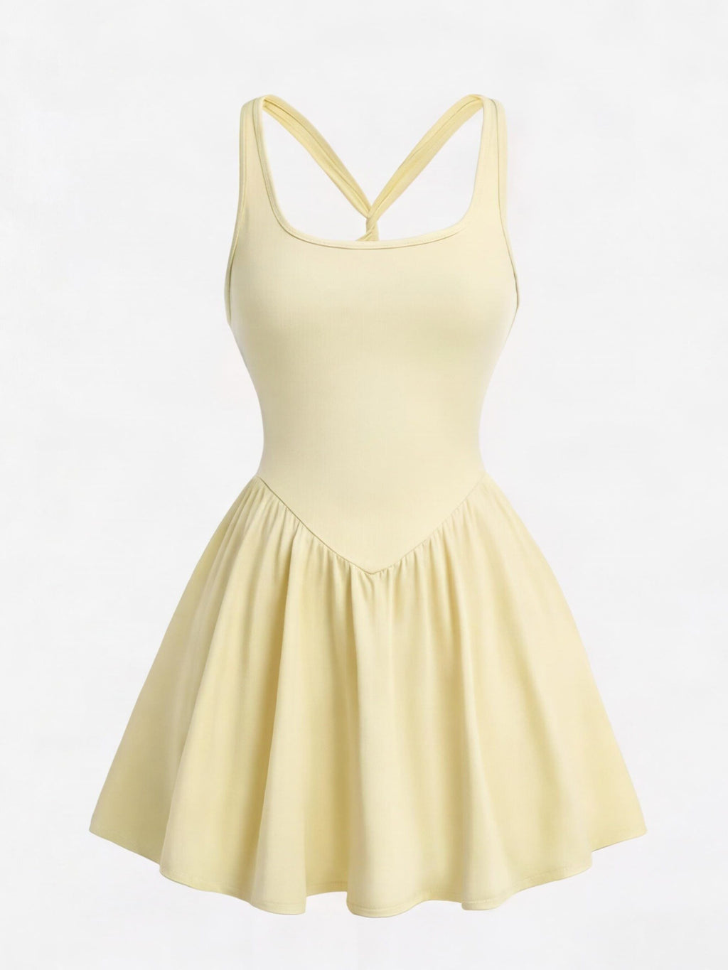 Cross-Back Sports Dress with Side Pocket