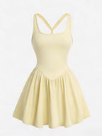Cross-Back Sports Dress with Side Pocket
