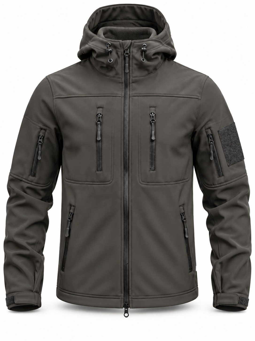 Men's Fleece-Lined Hooded Softshell Hiking Jacket