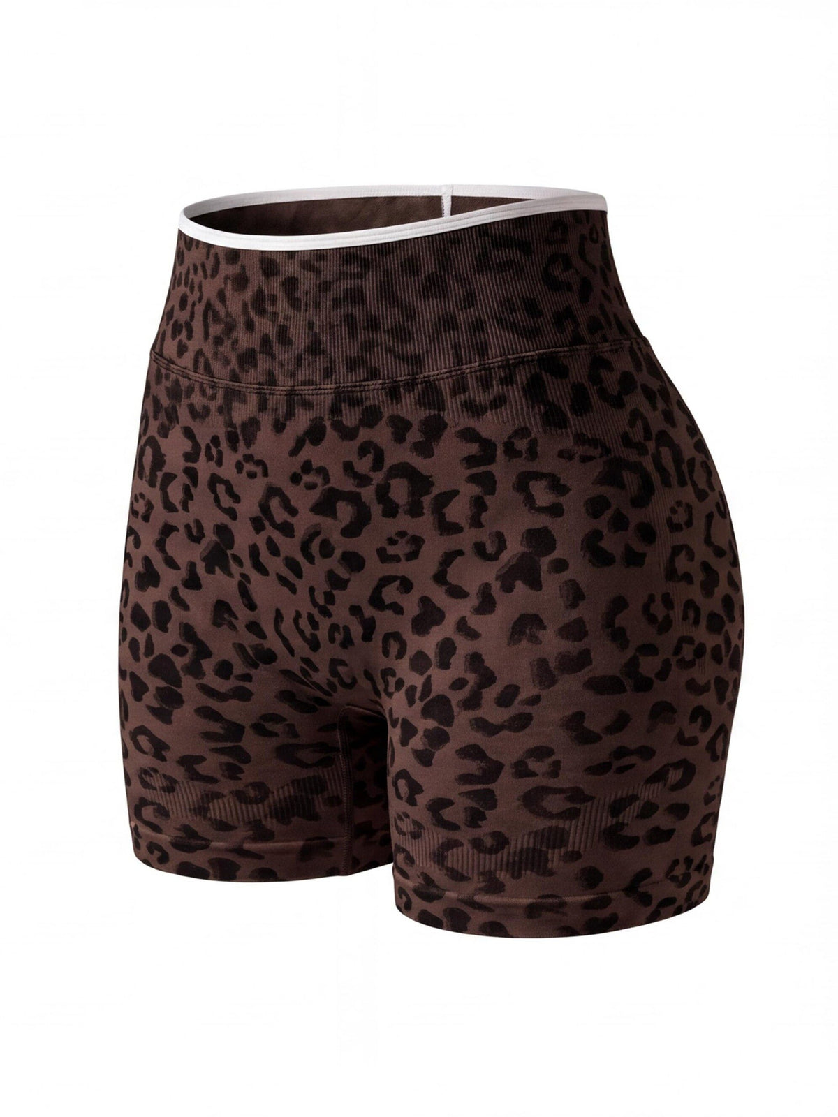 High-Waisted Leopard Scrunch Workout Shorts