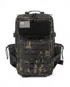 Tactical-Style Backpack with MOLLE Webbing and Patch Panel