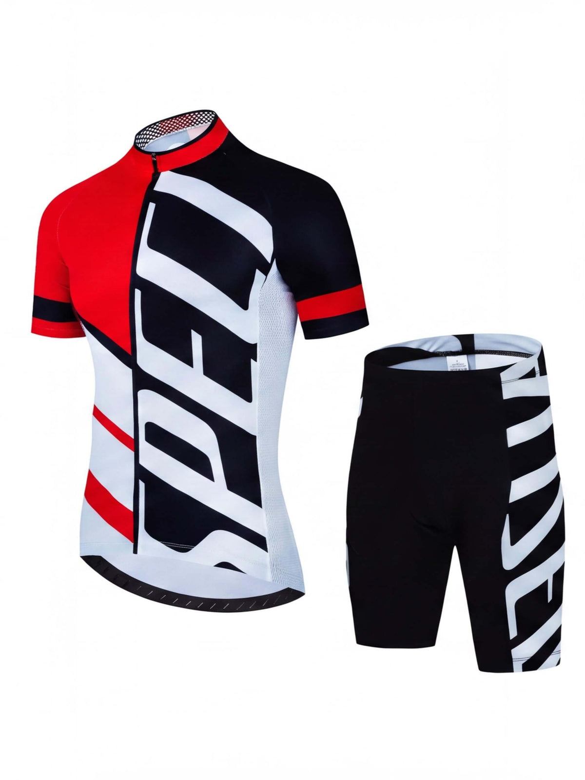 Men’s Cycling Jersey and Bib Shorts Set with Padded Seat