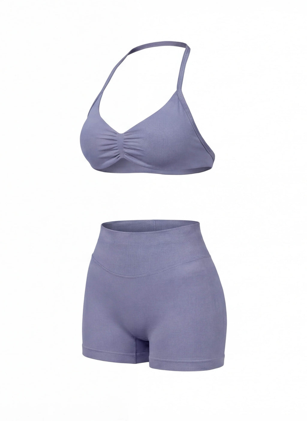 Women’s Gym Set One-Shoulder Bra and Shorts