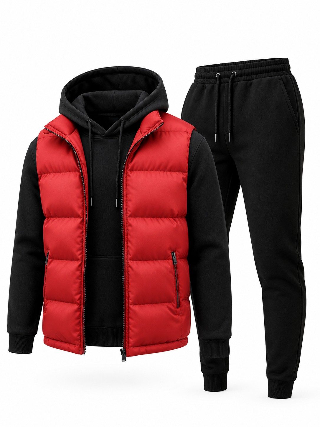 3-Piece Hoodie, Joggers & Puffer Vest Set