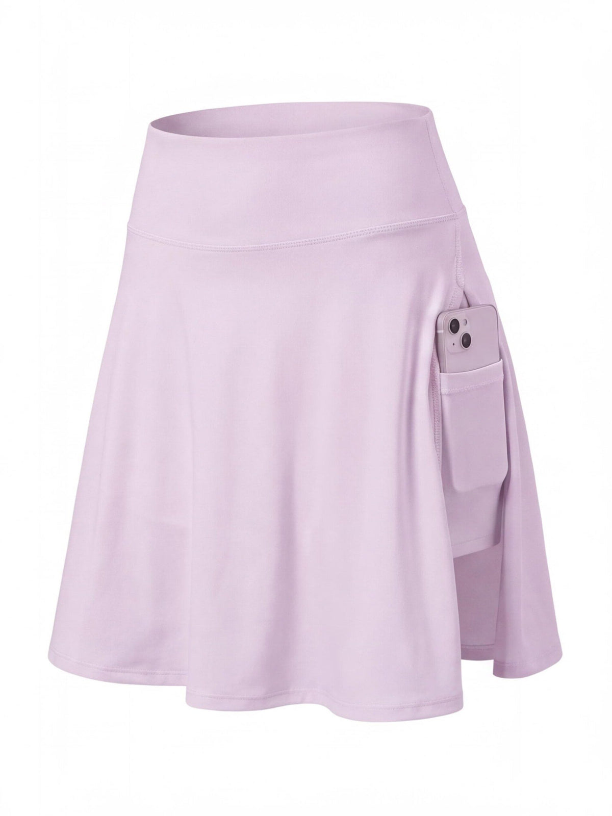 High-Waisted Pocket Skort with Built-In Shorts