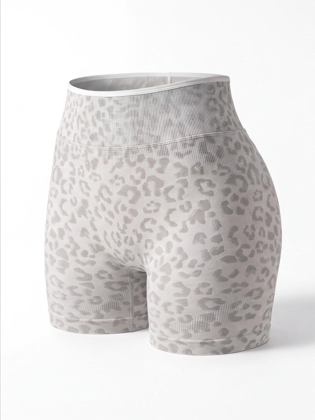 High-Waisted Leopard Scrunch Workout Shorts
