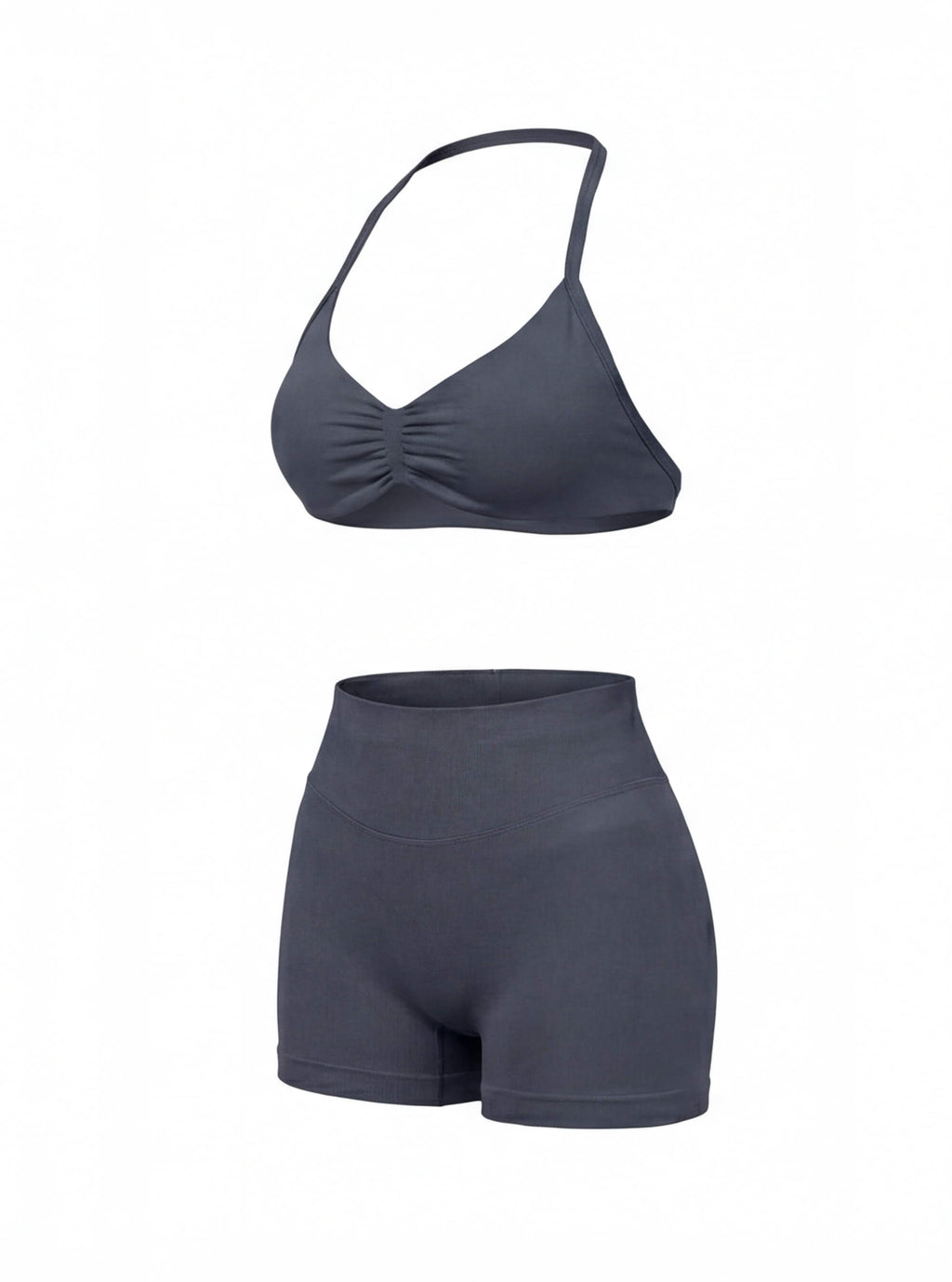 Women’s Gym Set One-Shoulder Bra and Shorts