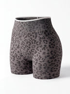 High-Waisted Leopard Scrunch Workout Shorts