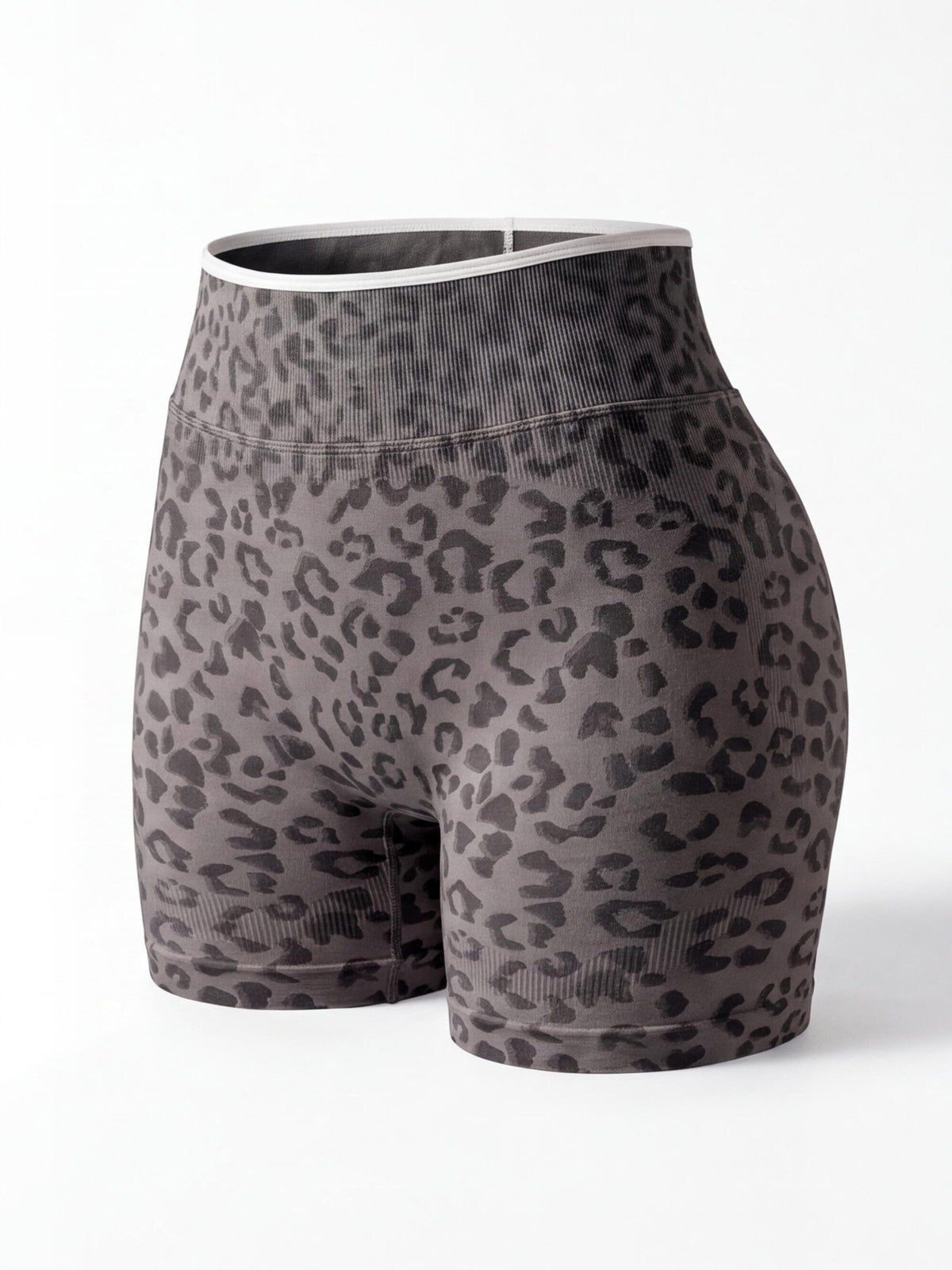 High-Waisted Leopard Scrunch Workout Shorts