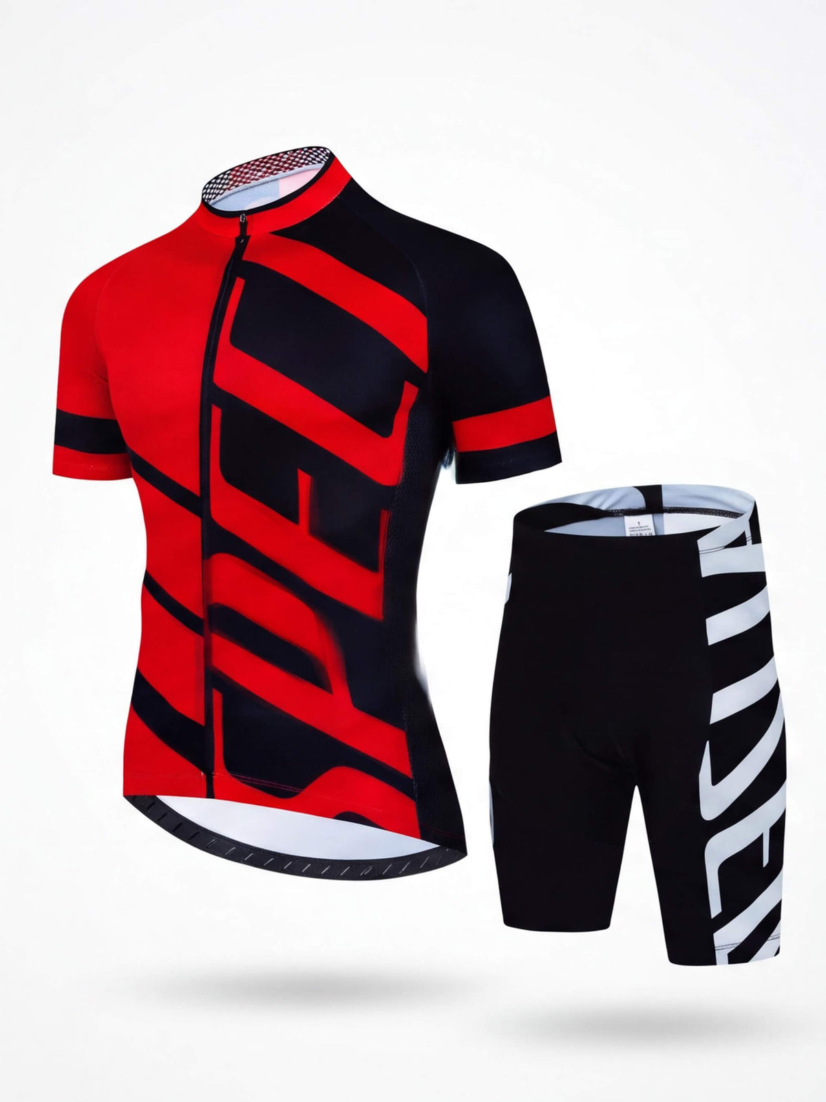 Men’s Cycling Jersey and Bib Shorts Set with Padded Seat