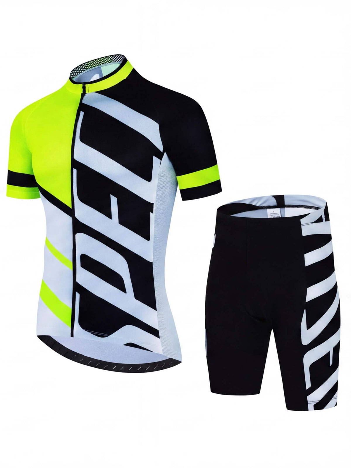 Men’s Cycling Jersey and Bib Shorts Set with Padded Seat