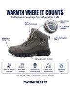 Warm-Lined Mid-Cut Winter Trekking Boots