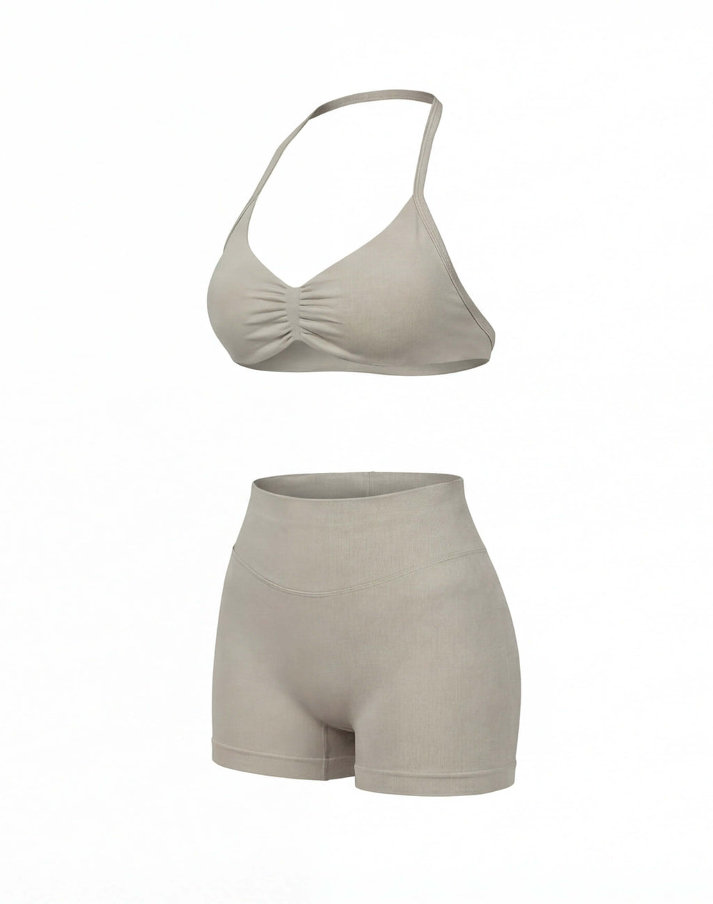 Women’s Gym Set One-Shoulder Bra and Shorts