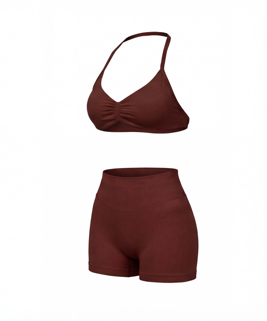 Women’s Gym Set One-Shoulder Bra and Shorts